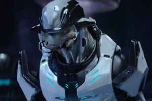 Rtas 'Vadum in the Sanctum of the Hierarchs. From Halo 2: Anniversary campaign level Sacred Icon.