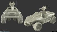 A high-poly render of the Warthog from Halo Wars.