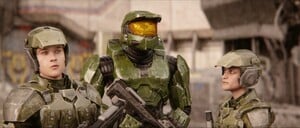 John-117 and two marines. Screenshot taken from the opening cinematic of Metropolis.