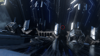 Marked location of the Warden toy along Zeta Halo's spine.