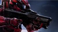 A Recruit-clad Spartan-IV wielding the Hydra in a promotional image for the Halo 5: Guardians Multiplayer Beta.