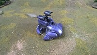 An anti-air Wraith painted in purple in Halo: Ground Command.