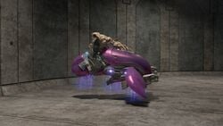 A Karo'etba-pattern Ghost being driven by a Flood combat form, as seen in Halo 2: Anniversary campaign level Quarantine Zone.