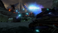 Flood-controlled Wraiths bombarding the destroyed Sentinel manufacturing facility.
