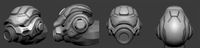 Models of the Unggoy Imperial helmet.