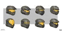 Concept art of various GEN3 helmets.