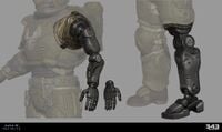 Concept art for the prosthetics useable on the Fractures armor core Eaglestrike.