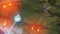 A spike turret firing its thrasher missiles in Halo Wars 2.