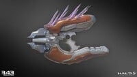 A profile view of the needler.