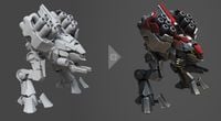 High poly to low poly bake from Halo Wars 2.