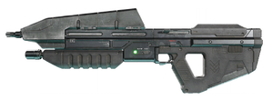 UI asset from Halo: Campaign Evolved of the MA5B assault rifle.