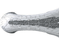 The fore section of a Syfon-pattern assault carrier.