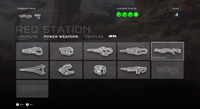 Power weapons in the REQ terminal.