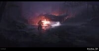Concept art of the crashed Victor 933.