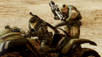 Two marines from Gypsy Company on an M274R Mongoose.