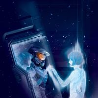 Concept art of Cortana and John-117.