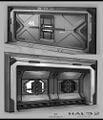 Concept art of a door and weapon racks on Cairo Station.