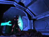 A Sangheili Major with an arm shield and energy sword in the E3 2000 trailer for Halo: Combat Evolved.
