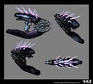 Orthographic views of the needler in Halo 4.
