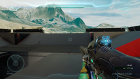 First-person view of the T-57B carbine in Halo 5: Guardians.