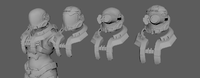 The various Mariner helmet attachments with the EXO/TSCS chest piece, found in the files of The Master Chief Collection.