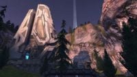 A beacon tower on Installation 04 in Halo: Combat Evolved Anniversary.