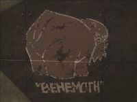A screenshot of the Behemoth decal on the M313 Elephant in Halo 3.