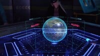 A holographic view of the planet as seen in the HoloLens Experience.