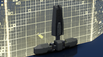 A drop wall module deployed on the ground; the module projects an energy shield with a grid pattern.