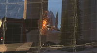 A Jovokada Workshop spike grenade stuck to a drop wall in the E3 2021 showcase.