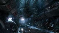 Finalized concept art of the cryo bay.