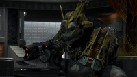 A Jiralhanae Captain wielding the Spiker in Halo: Reach.