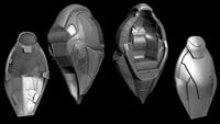 Views of the drop pod's high-poly model.