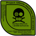 Each ORION operative's mission record includes a variant Orion insignia. This insignia contains basic information about the mission and the operator.
