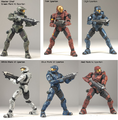 The first wave of SPARTAN replicas produced by McFarlane Toys.