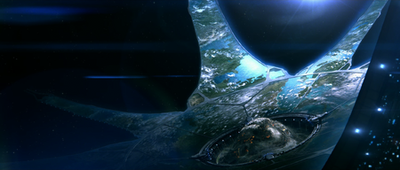 Installation 00. Screenshot taken from the opening cinematic to The Signal.