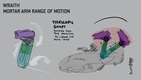 Concept art for the Wraith's mortar arm.