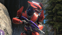A Sangheili Enforcer seen up close in Halo Infinite.