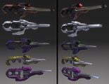 Carbine variants, as they were intended to appear in the cancelled Halo MMO.