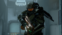 John-117 holding the Concussion Rifle in Halo 4.