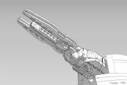 Halo 4 concept art for a large UNSC railgun turret, the intended setting of a cut DLC map.