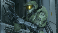 A GEN3 Mark VI-clad Spartan with a prosthetic arm.
