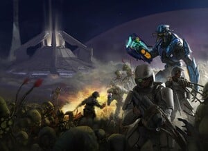 Full cover art spread for Halo: Parasite's Wake.
