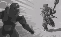 Storyboards for a purportedly unused campaign scenario in a 343 Industries-era game.