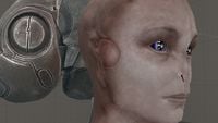 A view of the Librarian's head from Halo 4 without her headdress.