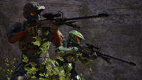 John-117 and a marine wielding SRS99Cs in combat.