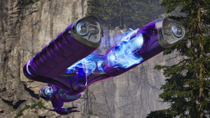 A Spirit on the surface of Installation 04. Screenshot taken from Halo: Campaign Evolved campaign level Halo.