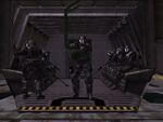 A squad of ODSTs aboard a Pelican in Halo 2.