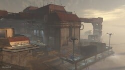 Promotional image for Halo 3: Mythic featuring the multiplayer map Longshore.