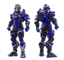 The armor from the front and back.